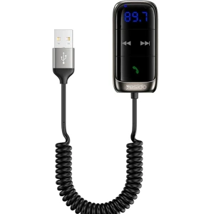 Yesido YAU32 Esnek Usb Kablo Çıkışlı BT 5.0 FM Transmitter - Siyah